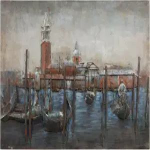 엠파이어 아트 다이렉트 곤돌라 혼합 미디어 언 핸드 페인팅 치수 벽 32인치 x 48인치 2.6인치