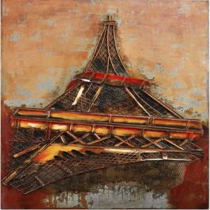 엠파이어 아트 다이렉트 에펠탑 혼합 미디어 언 핸드 페인팅 치수 벽 48인치 x 32인치 2.2인치
