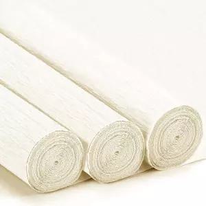 크레페 종이 롤 17인치 x 98인치 3롤 헤비 듀티 파펠 화이트 크림 꽃 어버이날 발렌타인데이 생일 결혼식