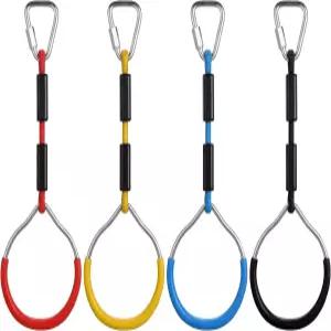 펠러 4팩 컬러풀 닌자 반지 - 체조 슬랙라인 장애물 코스 액세서리 성인을 위한 뒷마당 놀이터 훈련 장비