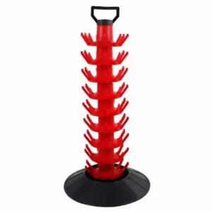 패스트랙 81병 건조 트리 배수 트레이가 있는 와인 병 랙 소독 및 건조용 나사형 플라스틱