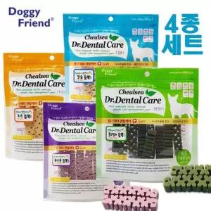 먹는 양치껌 4가지맛 버라이어티 팩 세트 강아지 입냄새 먹는양치 애견 치석제거 구취 치아관리