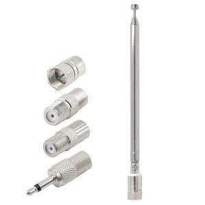 [미국배송] SHUKEFER FM 망원 라디오 안테나 키트 F 남성 커넥터 7 섹션 25인치 AM TV AV 비디오 스테레오 수신기 교체