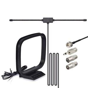 [미국배송] 가정용 스테레오 수신기 실내 선구자용 빙푸 75옴 FM 라디오 다이폴 안테나 AM 루프 야마하 마란츠 AV 오디오 비디오 홈 시어터