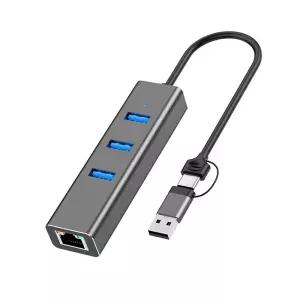 라디온 RUH-GL402CA Type-C USB-A 유선 랜포트 기가비트 랜카드+USB 3.0 3포트 멀티