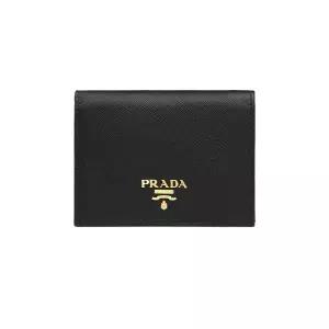 26SS 사피아노 금장로고 코인 반지갑 블랙 1MV204 QWA F0002