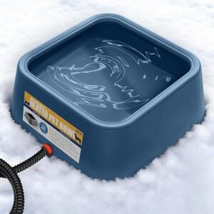 개와 고양이를 난방 위한 안티팁 외부 파란색 반려동물, 대형 입, 가축 얼음 그릇, 애완동물 녹이기, 온수 25W, 넓은 3.5L/120온스 안전한 실내/외용 및 동물을 PETSOLON