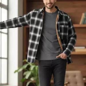 [라일리의류] Rly 남성 겨울 클래식 기모 빅사이즈 오버핏 체크 셔