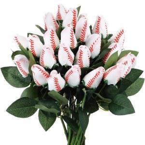 수하인 24개 스포츠 파티 생일 경기 테일게이트 결혼식 장식으로 응원 선물 인공 축구 농구 꽃을 선호합니다 야구 색상 일반