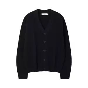 국내매장판 르아르 에센셜 코튼 브이넥 니트 가디건 블랙 303171