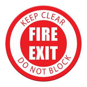 Keep Clear Fire Exit Do Not Block 바닥 데칼 레드 미끄럼 방지 원형 라이프 스타일 표지판 스티커 43.2cm 더 긴