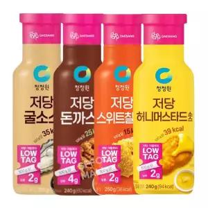 청정원 저당소스 모음전 스위트칠리 250g/돈까스 240g/허니머스타드 240g/굴소스 255g