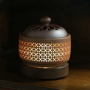 침실 캔들 온도 백단향 실내향수 버너 침향 오일 전자 연꽃 램프 전자정시