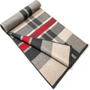 남성용 린도로 메리노 울 스카프 타르탄 웜 경량 격자무늬 겨울 롱 /선물 상자
