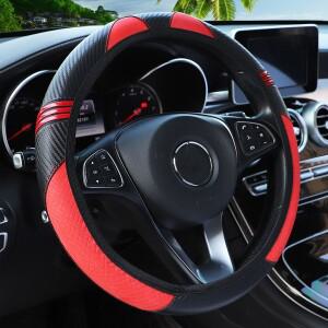 내부 링이 없는 1개의 미니 소형 호환 소형 괴물 PU 양각 가죽 자동차 용품 스티어링 휠 커버는 14.5-15인