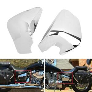 HIYOYO 모터사이클 배터리 측면 페어링 커버 좌우 패널 보호 혼다 섀도우 에어로 VT400 2004-2011 / VT750VT750C 2004-2013 (크롬)