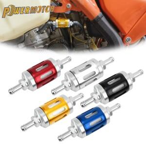 [호환품]범용 8mm 바이크 오토바이 CNC 알루미늄 유리 가스 연료 가솔린 오일 필터 스쿠터 모페드 ATV 더트