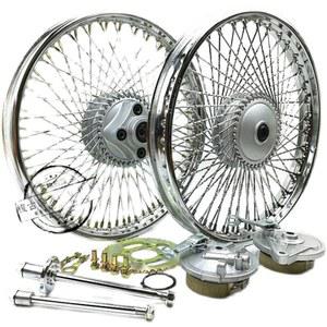 슈퍼커브 조립 클래식 프론트허브 전기도금 튜브리스 마차 꽈배기 리어휠 마차휠 와이어72개