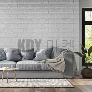 단열 벽시 셀프 인테리어 폼블럭 시트지 접착식 방수 실버 그레이