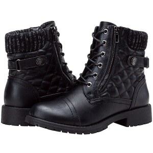 베포즈 여성용 전투 발목 부츠 레이스업 편안한 짧은 로우