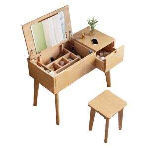 책상겸화장대 원목 수납 서랍 거울 화이트 조명 화장대 월넛 블랙화장대 화장대세트 핑크
