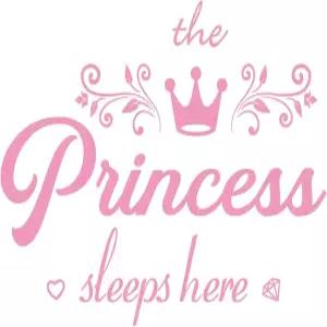 크라운 다이아몬드 벽 장식 프린세스 슬립 히어 월 스티커 탈착식 DIY 벽화 아트 단어와 꽃말 인용문 비닐