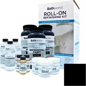 배스웍스 욕조 리파이닝 키트 3팩 콤보 - 미끄럼 방지(블랙)가 포함된 롤온 3개 포함