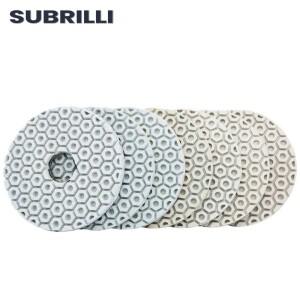 Subril 7 피스 4 인치 105 미리메터 슈퍼 다이아몬드 연마 패드 습식/건식 화강암 석 돌 연삭 디스크