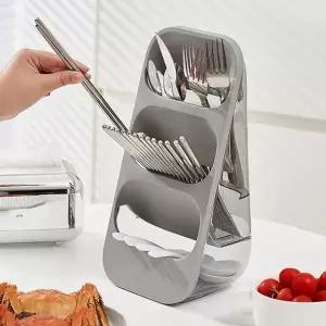 스탠딩 물빠짐 수저꽂이 그레이 숟가락 정리함