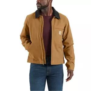 Carhartt 남성용 Rugged Flex 릴렉스 핏 덕 디트로이트 재킷, Carhartt 브라운, XL