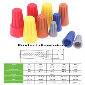 50개입 와이어 크림핑 캡 커넥터 고속 연결 전기 절연 트위스트 크림프 터미널 너트 스프링 엔드 회전 스플