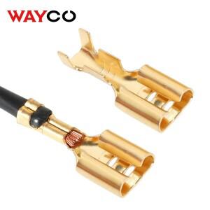 50세트 스페이드 크림프 단자 전기 와이어 커넥터 2.8mm  6.3mm 암 플러그  고속 스플라이스 연결 케이블용