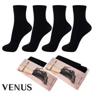 비너스 40데니아 발목스타킹 4켤레 여성 고탄력 불투명 검정 두꺼운 스타킹양말 겨울 정장 삭스