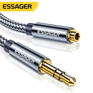 Essager 헤드폰 연장 케이블 잭 3.5mm 오디오 Aux 이어폰 어댑터 용 여성 분배기 스피커 코드