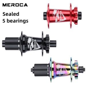 메로카 MTB 디스크 브레이크 허브 앞 2개 뒤 5개 페일린 32H 6볼트 퀵 릴리즈 쓰루 액슬 내구성 자전거 세