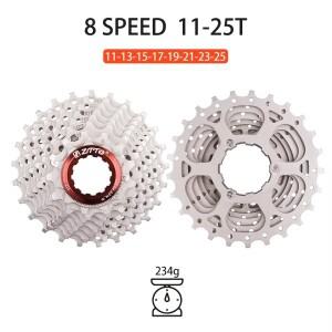 8단 MTB 로드 바이크 카세트 초경량 11-23/25/28/30/32/34/36T 자전거 프리휠 카드형 가변 속도 기어 내구