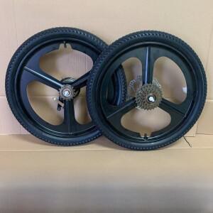 매그넘 알루미늄 스틸 산악 자전거 휠 세트 디스크 브레이크 통합 전후면 조립 단일 속도 범용 20인치