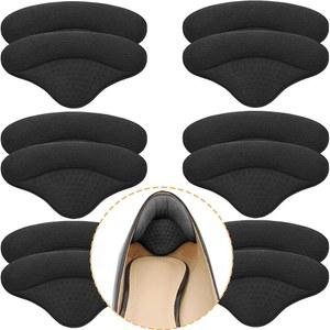 루즈 슈즈용 6켤레 힐 쿠션 인서트, 패드 그립 라이너, 필러 개선된 신발 핏 및 편안함, 너무 큰 신발의 미끄러짐 방지, 마찰 물집 방지(블랙)