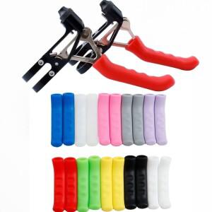 2pcs 자전거 브레이크 핸들 커버 미끄럼 방지 실리콘 MTB 레버 보호대 이동식 고정 기어 슬리브