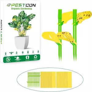 60PCS 식물 냇 곰팡이 트랩 집 실내 과일 파리 실내용 모기 총채 진딧물... 이해관계자 포함 양면
