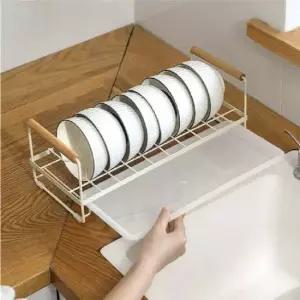 휴대용 물받이 그릇 접시 정리대 크림 접시꽂이 접시정리대 싱크대정리 그릇정리 그릇정리대 주방그릇정리