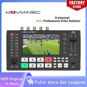 MOVMAGIC M4S 5CH(4K/60P) 입력 SDI/USB/HDMI 호환 비디오 스위처 5.5인치 터치스크린  라이브 스트리밍 및
