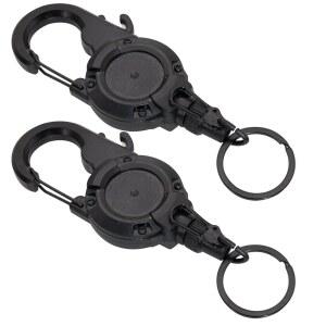 Qmagic 2팩 플라이 낚시 징거 리트랙터, 매듭 묶기 도구, 클 , 360 회전 열쇠고리 및 카라비너 낚시, 자전거 타기, 하이킹용 클립