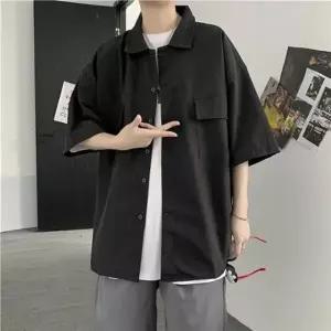 남성 포켓 디자인 여름 오버핏 반팔 셔츠