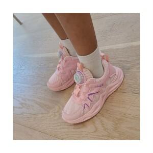 아이온미 (당일) 유아동 여아 핑크 다이얼 매쉬 초등운동화