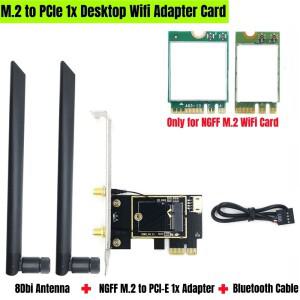 M.2 NGFF - PCI-E x1 슬롯 PC 데스크탑 어댑터 Wifi 카드 AX210 AC9260 AC8265 AC3165 용)