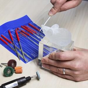 10개 다이아몬드 니들 파일 세트 3x140mm 미니 소형 호환 키트 석재 유리 메탈 조각 공예 수공구