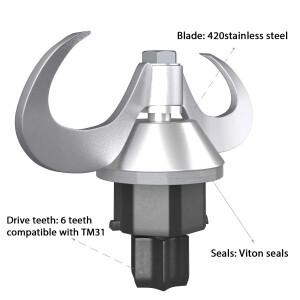 호환 Thermomix TM31 반죽 믹서 밀가루 혼합 칼 부품용 블렌더 블레이드