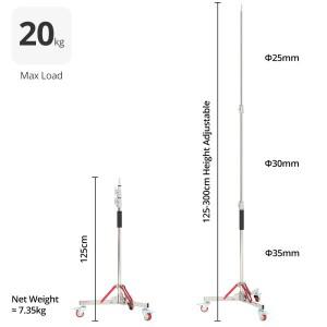 호환 Ambitful AS-300 헤비 듀티 스테인리스 스틸 라이트 스탠드  휠 로드 베어링  고강도 사진 작업용 플