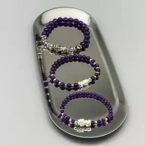 마녀공방 재물을 불러오는 풍수 주얼리 실버 비휴 자수정 원석 팔찌